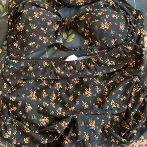 Black floral high waisted Esther Williams bikini